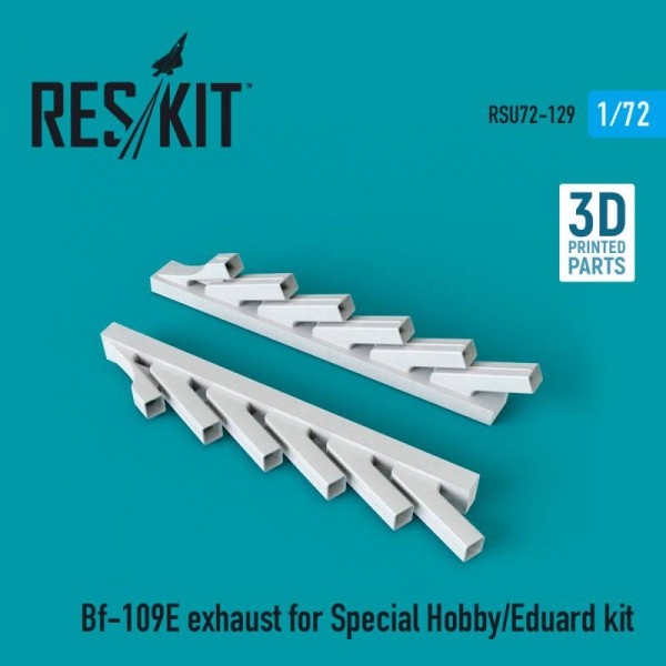RSU72-0129   Bf-109E exhaust for Special Hobby/Eduard kit (3D Printing) (1/72) (thumb67279)
