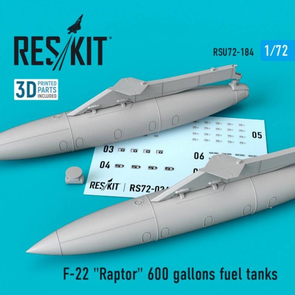 RSU72-0184   F-22 "Raptor" 600 gallons fuel tanks (1/72) (thumb67297)