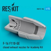 RSU72-0186   F-16 F110-GE close exhaust nozzles for Academy Kit (1/72) (attach1 67301)