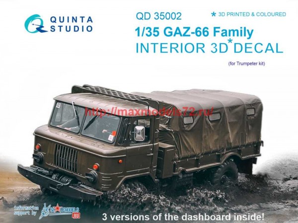 QD35002   3D Декаль интерьера кабины для семейства ГAЗ-66 (для любых моделей) (thumb71085)