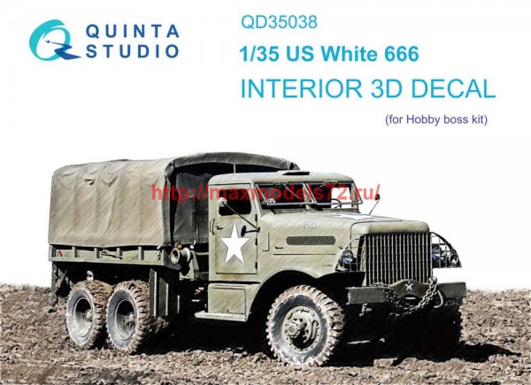 QD35038   3D Декаль интерьера кабины US White 666 (Hobby Boss) (thumb71264)