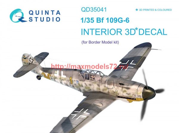 QD35041   3D Декаль интерьера кабины Bf 109G-6 (Border Model) (thumb71279)