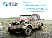 QD35055   3D Декаль интерьера кабины Kubelwagen typ 82 (Italeri) (thumb71349)