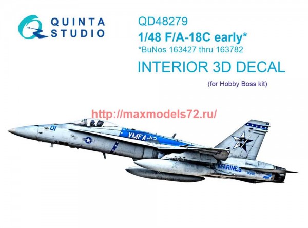 QD48279   3D Декаль интерьера кабины F/A-18C early (HobbyBoss) (thumb70706)