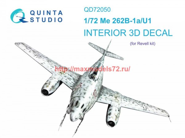 QD72050   3D Декаль интерьера кабины Me-262B-1a/U1 (Revell) (thumb70641)