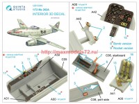 QD72049   3D Декаль интерьера кабины Me-262A (Airfix) (attach1 68467)
