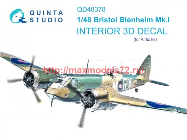 QD48378   3D Декаль интерьера кабины Bristol Blenheim Mk.I (Airfix) (thumb73698)