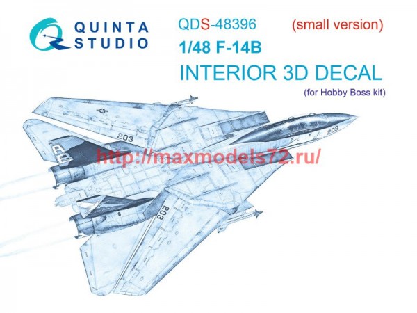 QDS-48396   3D Декаль интерьера кабины F-14B (Hobby Boss) (Малая версия) (thumb73710)