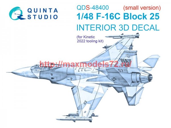QDS-48400   3D Декаль интерьера кабины F-16C block 25 (Kinetic 2022г. разработки) (Малая версия) (thumb73718)