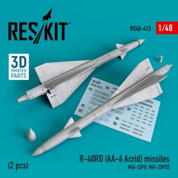 RS48-0413   R-40RD (AA-6 Acrid) missiles (2 pcs) (MiG-25PD, MiG-25PDS) (1/48) (thumb73123)