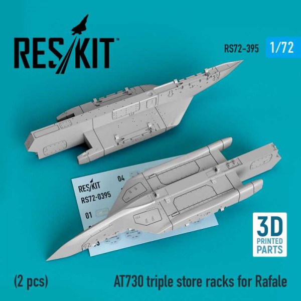 RS72-0395   AT730 triple store racks for Rafale (2 pcs) (3D printing) (1/72) (thumb73254)