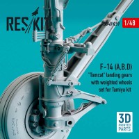 RSU48-0259   F-14 (A,B,D) «Tomcat» landing gears with weighted wheels set for Tamiya kit (Resin & 3D Printing) (1/48) (attach2 73203)