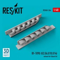 RSU48-0264   Bf-109G (G2,G6,G10,G14) exhaust for Eduard kit (3D printing) (1/48) (thumb73215)