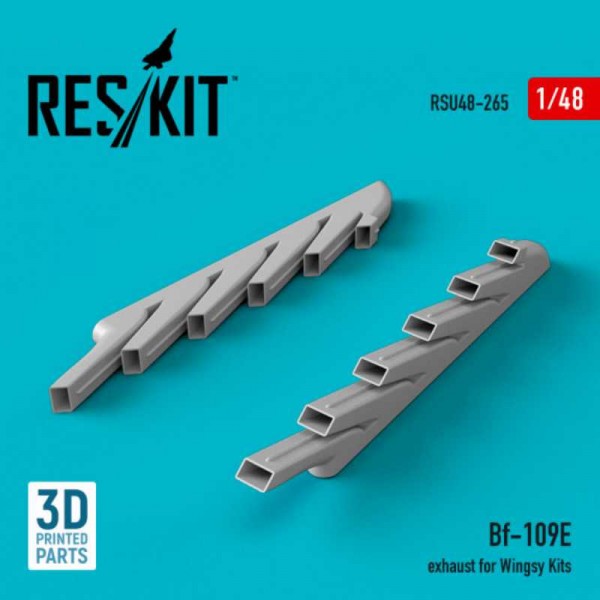 RSU48-0265   Bf-109E exhaust for Wingsy Kits (3D Printing) (1/48) (thumb73218)