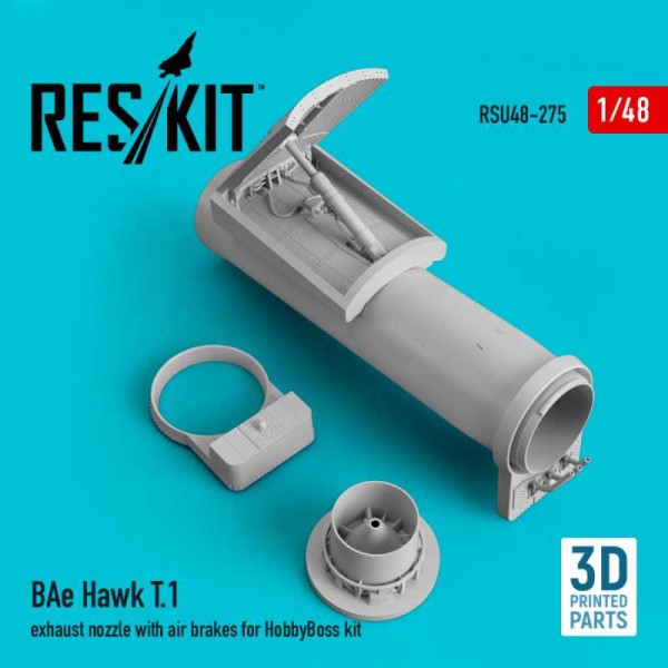 RSU48-0275   BAe Hawk T.1 exhaust nozzle with air brakes for HobbyBoss kit  (3D printing)  (1/48) (thumb73227)