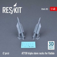 RS48-0395   AT730 triple store racks for Rafale (2 pcs) (3D printing) (1/48) (attach1 73106)