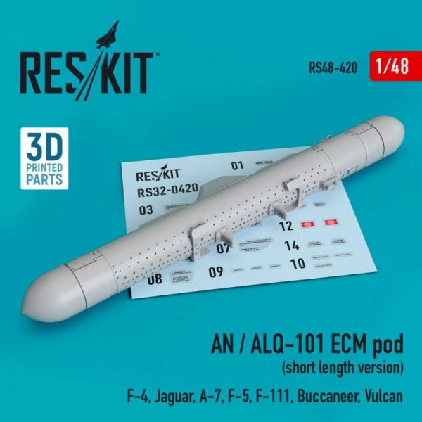 RS48-0420   AN / ALQ-101 ECM pod (short length version) (F-4, Jaguar, A-7, F-5, F-111, Buccaneer, Vulcan) (3D printing) (1/48) (thumb73133)