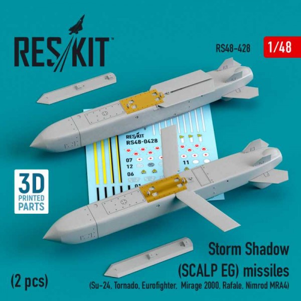 RS48-0428   Storm Shadow (SCALP EG) missiles (2 pcs) (Su-24, Tornado, Eurofighter, Mirage 2000, Rafale, Nimrod MRA4) (3D Printing) (1/48) (thumb73142)