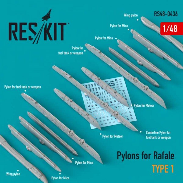 RS48-0436   Pylons for Rafale type 1 (1/48) (thumb73150)