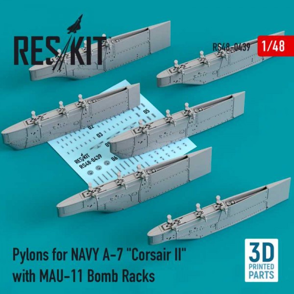 RS48-0439   Pylons for NAVY A-7 "Corsair II" with MAU-11 Bomb Racks (3D Printing)  (1/48) (thumb73156)
