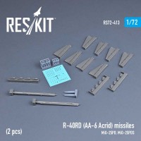 RS72-0413   R-40RD (AA-6 Acrid) missiles (2 pcs) (MiG-25PD, MiG-25PDS) (3D printing) (1/72) (attach1 73271)