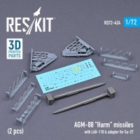 RS72-0424   AGM-88 «Harm» missiles with LAU-118 & adapter for Su-27 (2 pcs) (1/72) (attach1 73285)