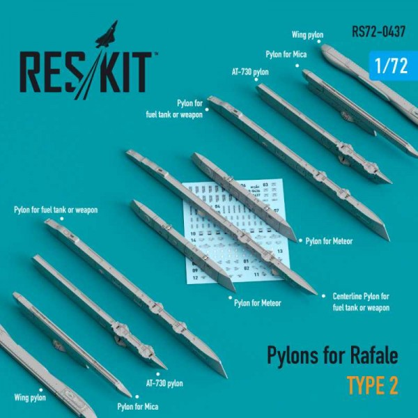 RS72-0437   Pylons for Rafale type 2 (1/72) (thumb73300)