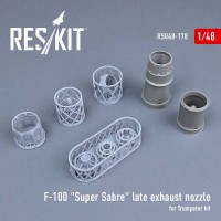 RSU48-0178   F-100 «Super Sabre» late exhaust nozzle for Trumpeter kit (1/48) (attach1 73160)