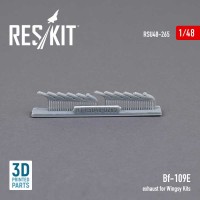 RSU48-0265   Bf-109E exhaust for Wingsy Kits (3D Printing) (1/48) (attach1 73218)
