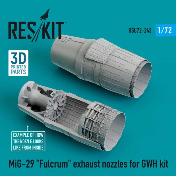 RSU72-0243   MiG-29 "Fulcrum" exhaust nozzles for GWH kit (3D printing + Resin)(1/72) (thumb73344)