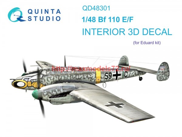 QD48301   3D Декаль интерьера кабины Bf 110E/F (Eduard) (thumb75106)