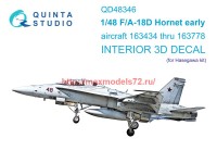 QD48346   3D Декаль интерьера кабины FA-18D ранний (Hasegawa) (thumb75126)