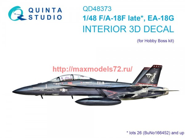 QD48373   3D Декаль интерьера кабины F/A-18F late / EA-18G (Hobby Boss) (thumb75138)