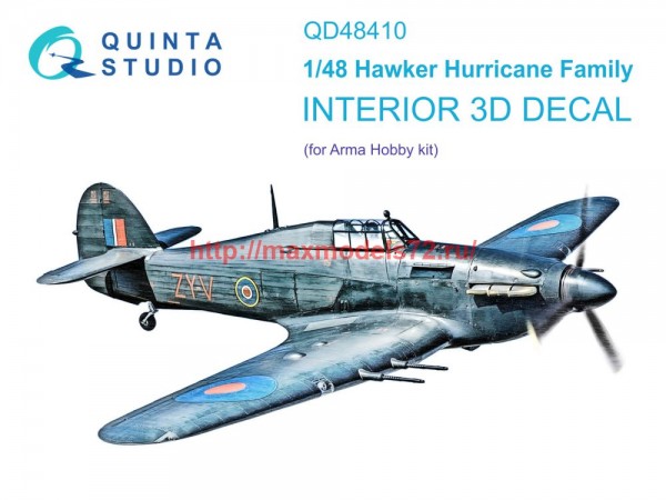 QD48410   3D Декаль интерьера кабины семейства Hawker Hurricane (Arma Hobby) (thumb75186)
