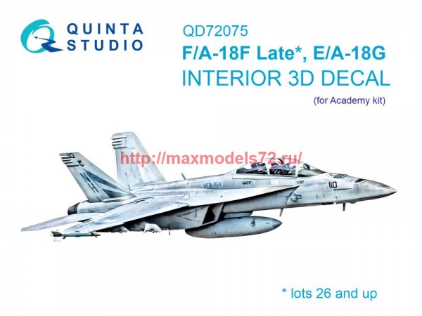 QD72075   3D Декаль интерьера кабины F/A-18F Late, E/A-18G (Academy) (thumb75039)