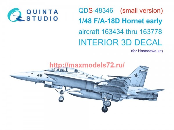 QDS-48346   3D Декаль интерьера кабины FA-18D ранний (Hasegawa) (Малая версия) (thumb75130)