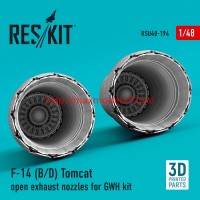 RSU48-0194   F-14 (B,D) «Tomcat» open exhaust nozzles for GWH kit (3D Printed) (1/48) (attach2 75931)