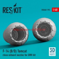 RSU48-0195   F-14 (B,D) «Tomcat» close exhaust nozzles for GWH kit (3D Printing) (1/48) (attach2 75935)