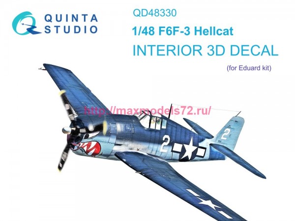 QD48330   3D Декаль интерьера кабины F6F-3 Hellcat (Eduard) (thumb77592)