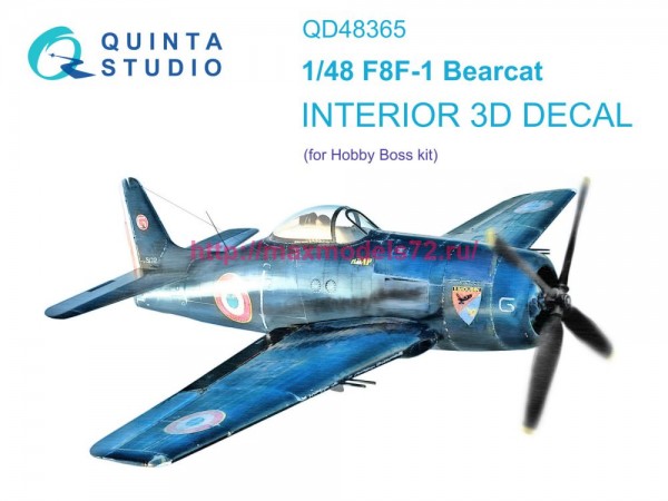 QD48365   3D Декаль интерьера кабины F8F-1 Bearcat (Hobby Boss) (thumb77632)