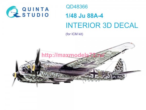 QD48366   3D Декаль интерьера кабины Ju 88A-4 (ICM) (thumb77637)