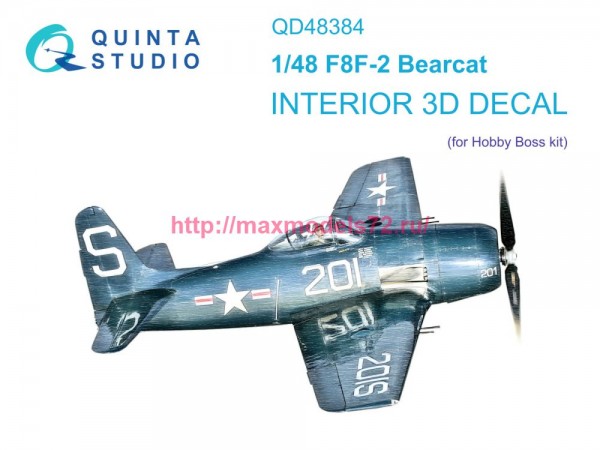 QD48384   3D Декаль интерьера кабины F8F-2 Bearcat (Hobby Boss) (thumb77672)
