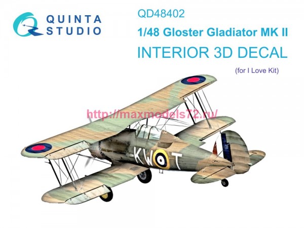 QD48402   3D Декаль интерьера кабины Gloster Gladiator MKII (I Love Kit) (thumb77747)