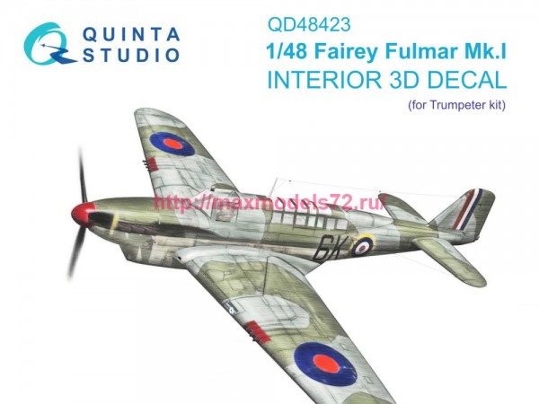 QD48423   3D Декаль интерьера кабины Fairey Fulmar Mk.I (Trumpeter) (thumb77792)