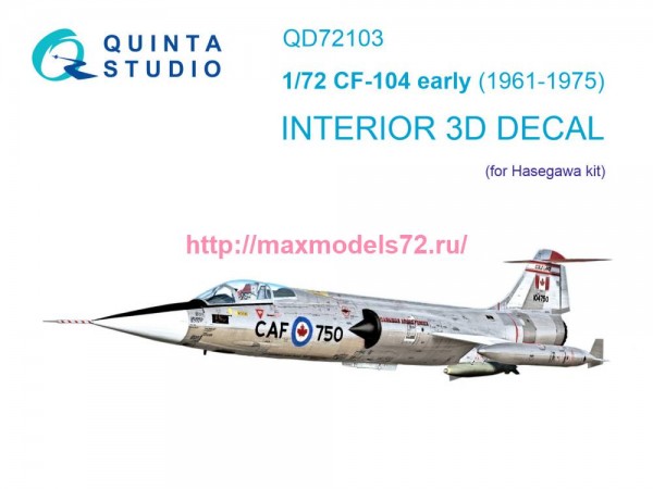 QD72103   3D Декаль интерьера кабины CF-104 early (Hasegawa) (thumb77317)