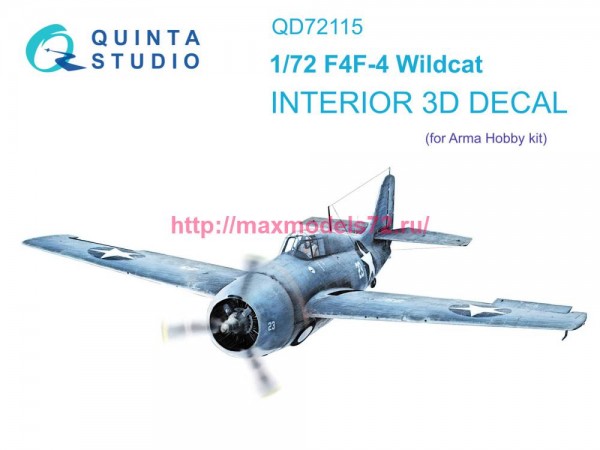 QD72115   3D Декаль интерьера кабины F4F-4 Wildcat (Arma Hobby) (thumb77356)