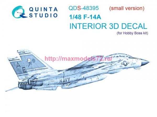 QDS-48395   3D Декаль интерьера кабины F-14A (Hobby Boss) (Малая версия) (thumb77737)