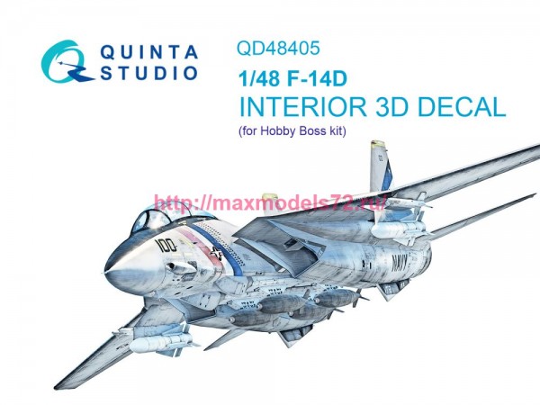 QDS-48405   3D Декаль интерьера кабины F-14D (Hobby Boss) (Small version) (thumb77757)