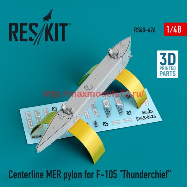 RS48-0426   Centerline MER pylon for F-105 "Thunderchief" (3D Printed) (1/48) (thumb75905)