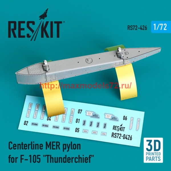 RS72-0426   Centerline MER pylon for F-105 "Thunderchief" (3D Printed) (1/72) (thumb75996)